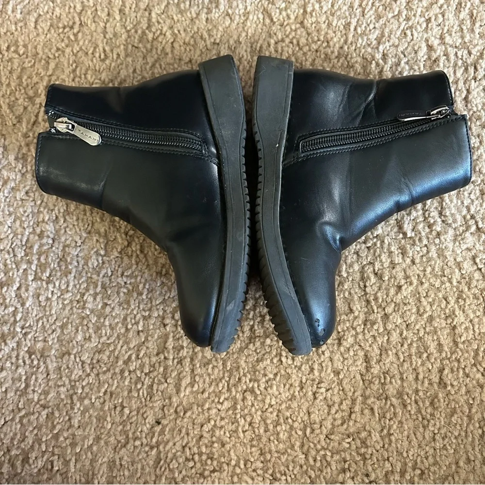 Tahari | Black Ankle Boots with Rhinestone Bow